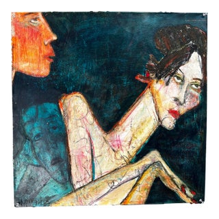 Original Painting Mixed Media Figurative Gesture on Paper #2 by Nancy Rosen For Sale