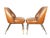 Vintage Campanula Chairs in Brown Leather and Brass by Carlo Pagani for Arflex, 1952, Set of 2 For Sale - Image 10 of 12