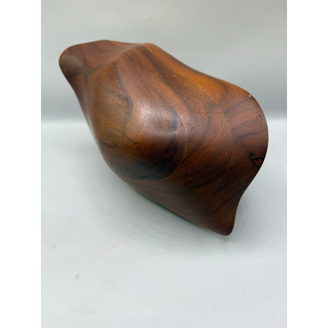 Mid 20th Century Mid 20th Century Biomorphic Wood Handheld Sculpture With Rattle After James Prestini For Sale - Image 5 of 9