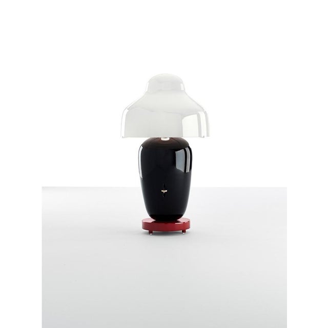 Black chinoz table lamp by parachilna dimensions: d 35 x h 62 cm materials: lacquered wood base, ceramic structure, blown...