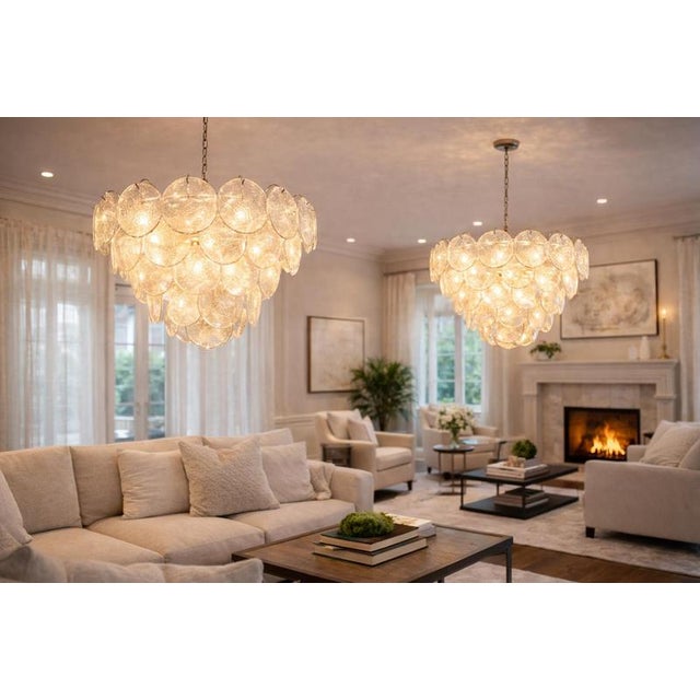 Murano Glass Discs Chandelier, 1990 For Sale - Image 14 of 15