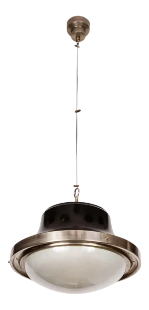1960s Sergio Mazza 'Tau' Nickeled Brass Pendant for Artemide