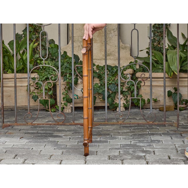 French Faux Bamboo Wall Mirror with Carved Frame, circa 1900 For Sale - Image 9 of 12