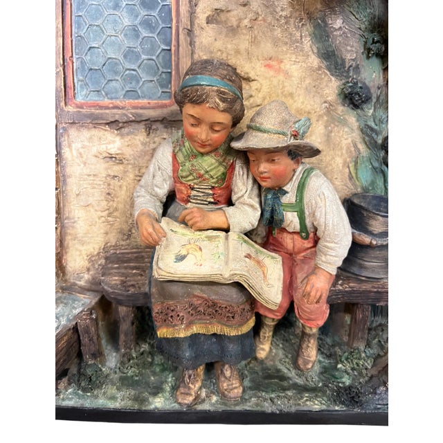 Vintage 3D Wall Relief – European Pastoral Scene, Germany- Set of 2 For Sale In West Palm - Image 6 of 12
