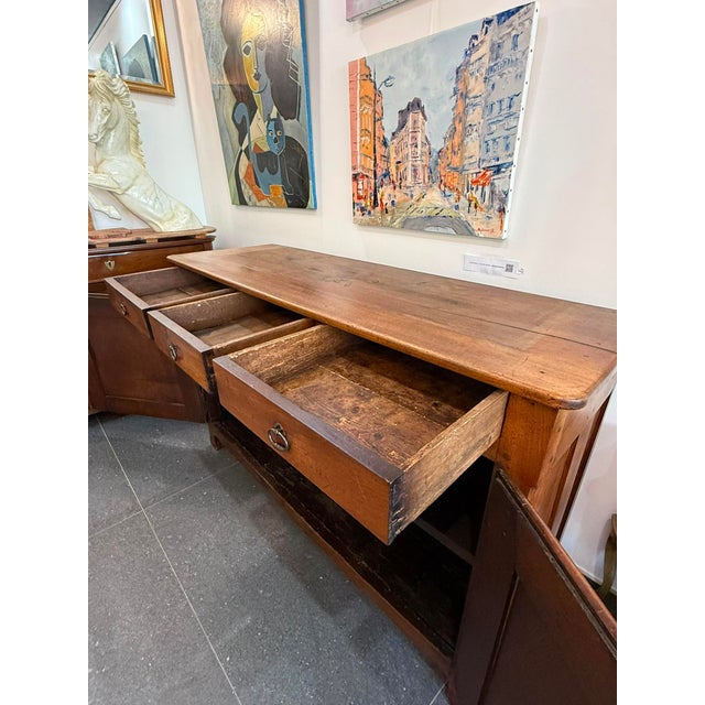 Antique Walnut Buffet with 3 Drawers, 1850 For Sale - Image 9 of 18