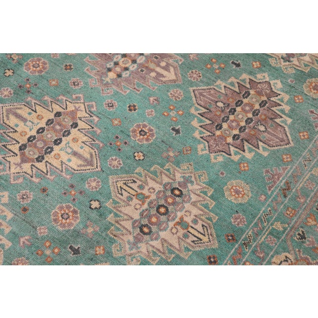 1990s Tribal Kazak Bohemian Kyson Light Green/Light Green Wool Rug - 7'9''x10'1'' For Sale - Image 5 of 10
