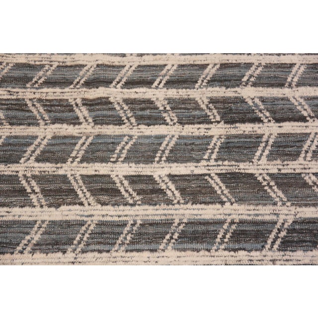 Gorgeous Geometric Zigzag Motif Modern Area Rug, Country of Origin: Central Asia, Circa date: Modern Rugs