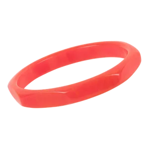 Carved and Faceted Bakelite Bracelet Bangle Pink Tequila Marble