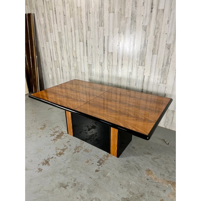 1980s Italian Mahogany & Lacquer Dining Table For Sale - Image 5 of 13