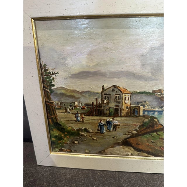 1950s Mancini, View of the Gulf of Naples, 1950s, Oil on Panel, Framed For Sale - Image 5 of 10