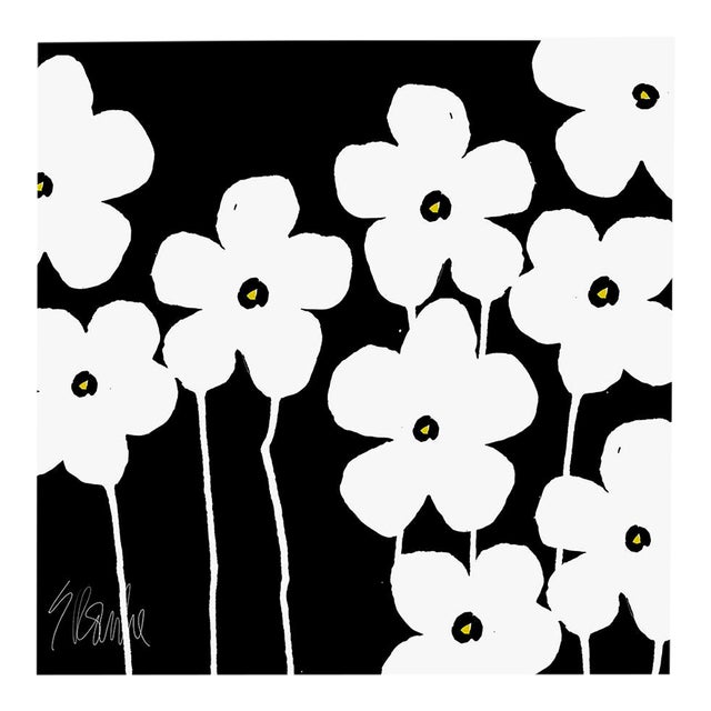 "Fabulous Flowers" Black and White Fine Art Print 58" X 58" by Liz Roache For Sale