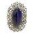Rare 14k Gold Gia 8.89 Carat Weight Black Opal, Alexandrite & Diamond Halo Ring, Size 8.5 For Sale