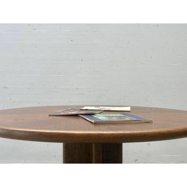 Vintage Round Dining Table in Oak, 1970s For Sale - Image 12 of 16
