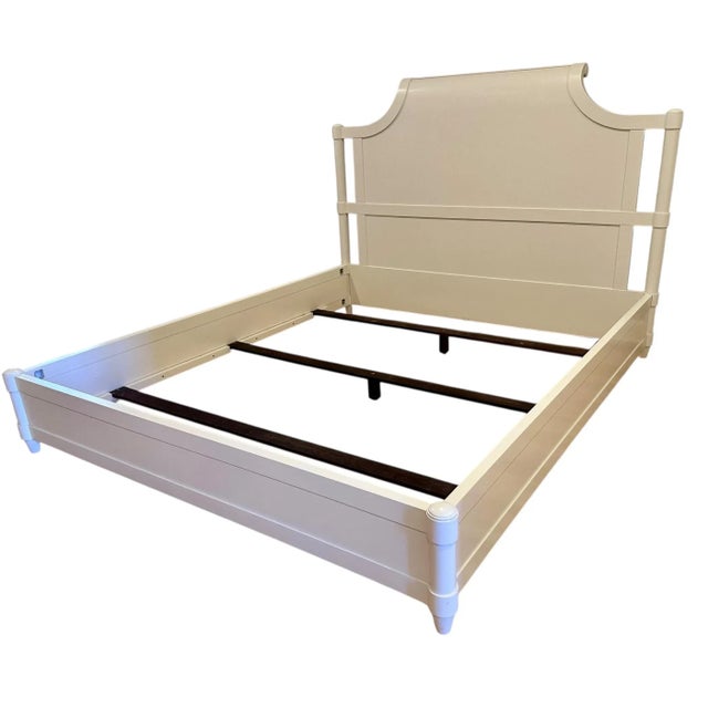 Modern Modern Baker Furniture Co White Lacquer California King Size Bed Bedframe For Sale - Image 3 of 3