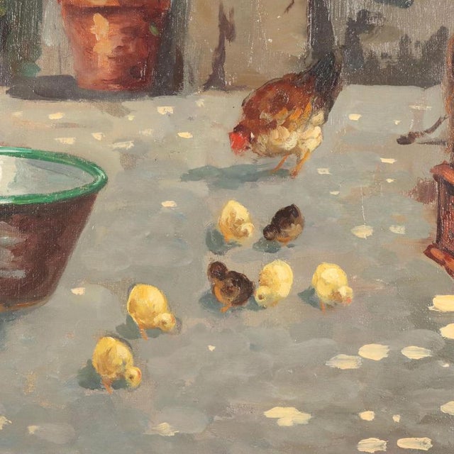 G. Esposito, Painting with Scene on the Veranda, Oil on Canvas For Sale - Image 5 of 12