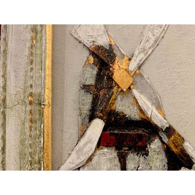 2010s Andrea Stella "Tales of Millers" Gold Leaf Oil Mixed Media Painting, Figurative, Italian Contemporary Art, 2010 For Sale - Image 5 of 11
