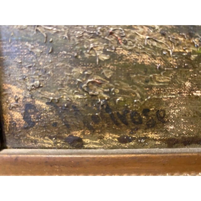 Lovely signed original antique oil on canvas framed painting. The painting is in excellent condition, the frame has some...