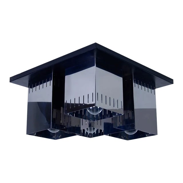 Steel Ceiling Lamp in the Style of Poliarte, 1970s For Sale