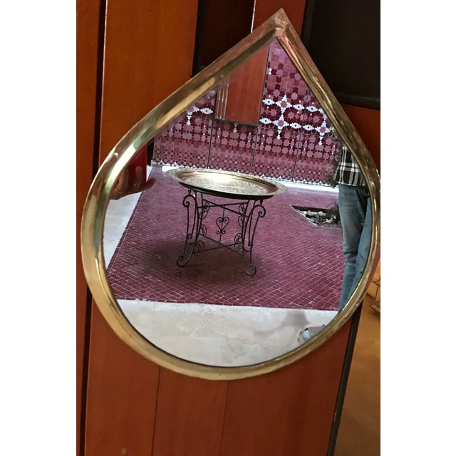 1980s 1980s Water Drop Mirror Gold Brass Frame For Sale - Image 5 of 9