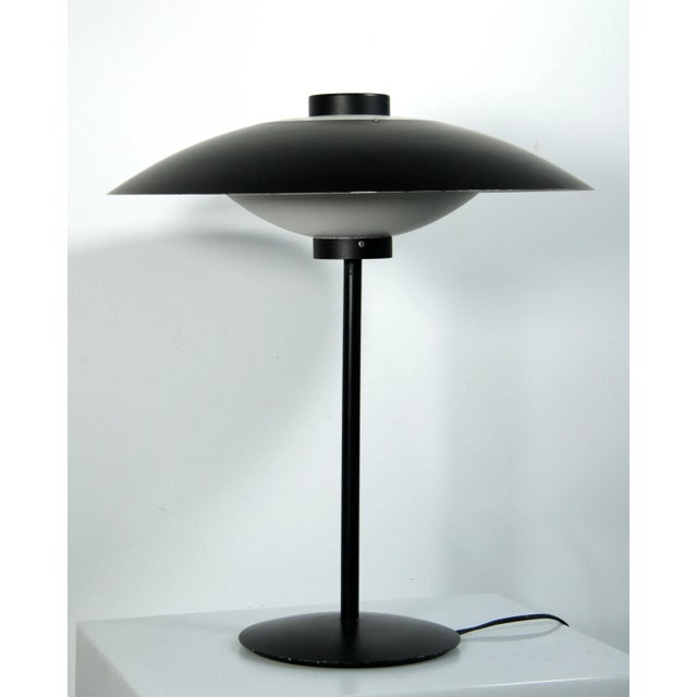 Vintage Danish Modern Black Table Lamp by Jo Hammerborg for Fog & Morup of Denmark For Sale - Image 9 of 9