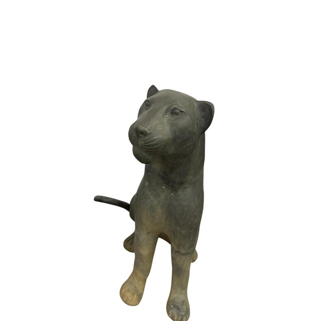 A Vintage Pair of Sculptures of Panthers For Sale - Image 9 of 11