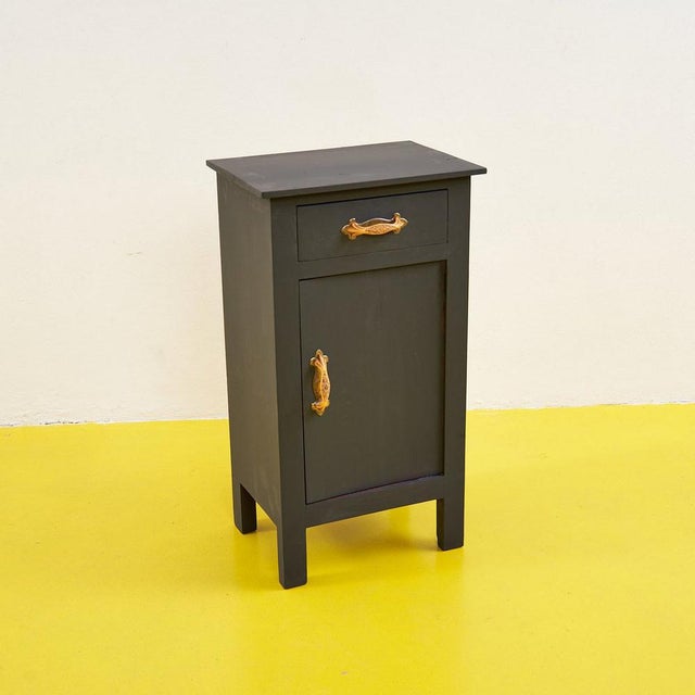 Black Black Wooden Bedside Table with Gilt Details For Sale - Image 8 of 8