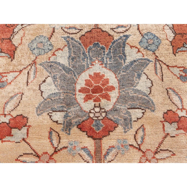 Textile Antique Persian Tabriz Botanic Handmade Wool Rug For Sale - Image 7 of 9
