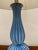 Mid-Century Modern Vintage Ribbed Blue Murano Lamp For Sale - Image 3 of 10