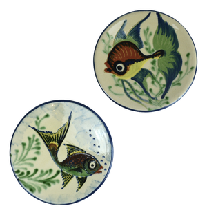 Spanish Puigdemont Ceramic Fish Wall Plates, 1960s, Set of 2