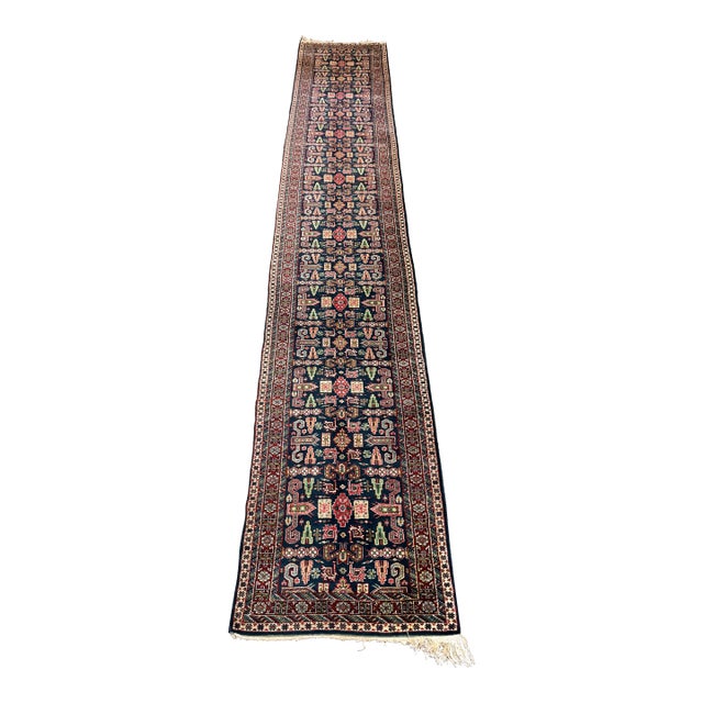 2ft 7in × 15ft Genuine Hand Woven Persian Kurdish Runner Rug For Sale
