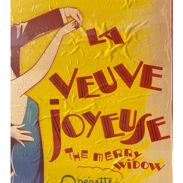 Art Deco Vintage Art Deco La Veuve Joyeuse Movie Poster For Sale - Image 3 of 8