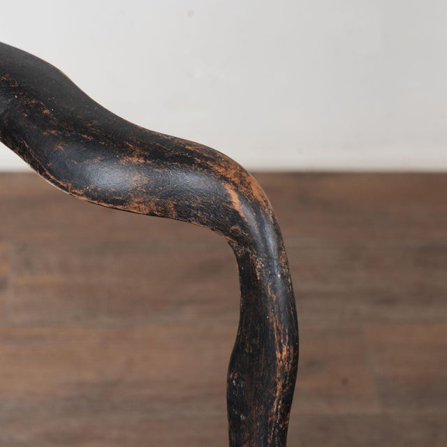 19th Century Swedish Black Painted Pine Armchairs For Sale - Image 10 of 15