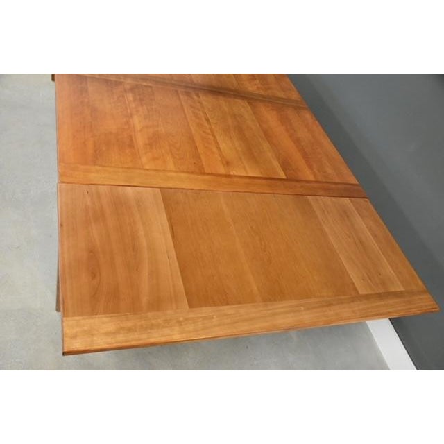Wood 1960s Refinished 72”-111” Danish Modern Cherry Draw Leaf Dining Table For Sale - Image 7 of 11