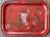 Chinoiserie Antique Early 20th Century French Red Tole Tray With Chinoiserie Decoration For Sale - Image 3 of 9