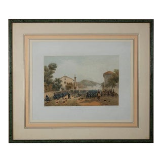 Ferdinando Perrin, Defense of Varese by Giuseppe Garibaldi, Lithograph, 1860 For Sale