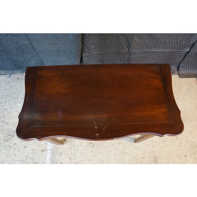 Hekman Furniture Vintage Hekman Georgian Style Mahogany Flip Top Game Card Hall Console Table For Sale - Image 4 of 17