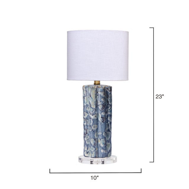 Contemporary Jamie Young Flurry Ceramic Small Table Lamp with Linen Shade For Sale - Image 3 of 4