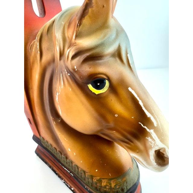 Vintage 1940's Japanese Ceramic Equestrian Horse Head Bookends, a Pair For Sale - Image 4 of 10