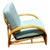 Mid-Century Modern 1950s Restored Rattan Triple-Strand Half Moon Arm Lounge Chair W/ Arched Back For Sale - Image 3 of 6
