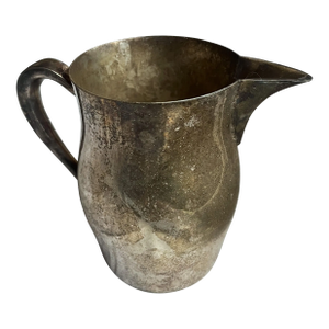 Mid 20th Century Academy Silver on Copper Mid Century Bulbous Silver Plate Water Pitcher