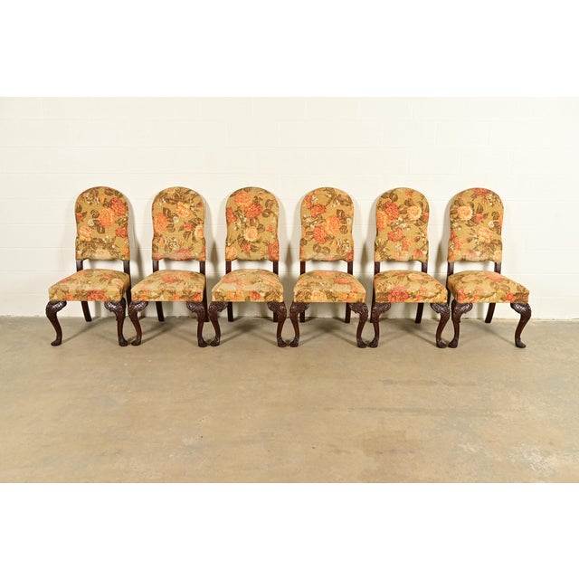 1920s Berkey & Gay Antique Chippendale Carved Walnut Dining Chairs | Circa 1920s For Sale - Image 5 of 13