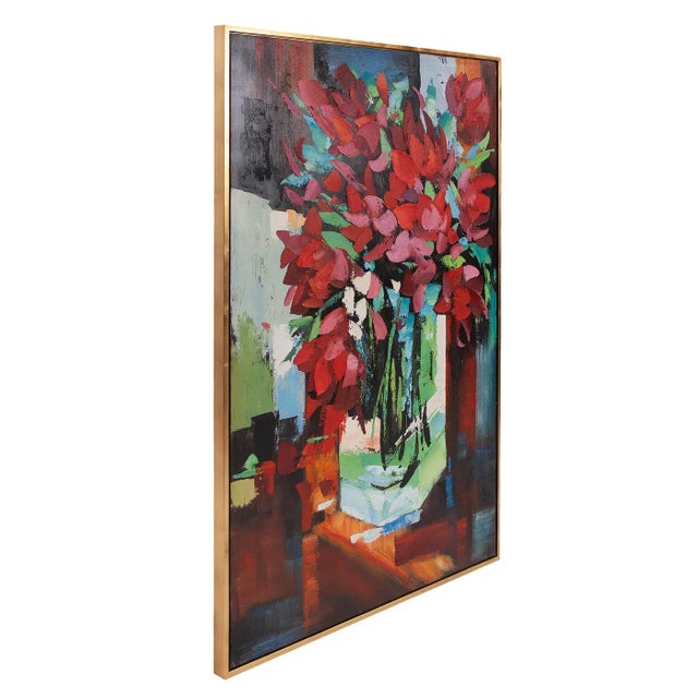 Red Tulips in Vase Painting For Sale In Chicago - Image 6 of 6