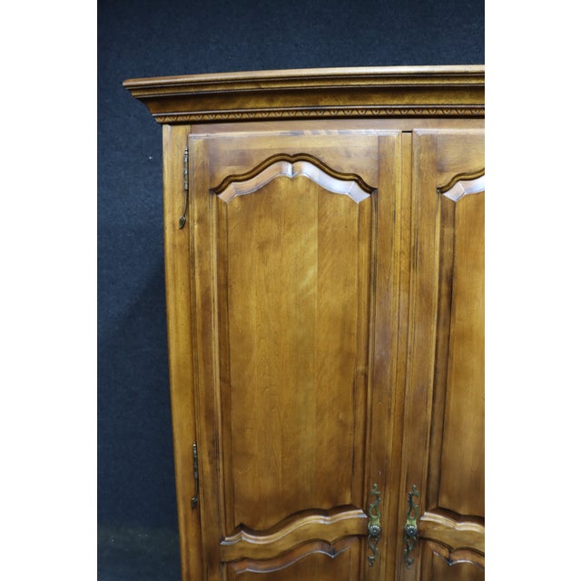 Ethan Allen Cherry French Provincial Linen Press Armoire For Sale - Image 11 of 17