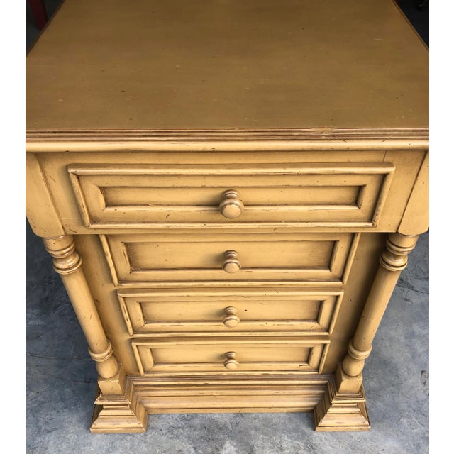 Farmhouse Style Four Drawer Painted Nightstand For Sale - Image 4 of 7
