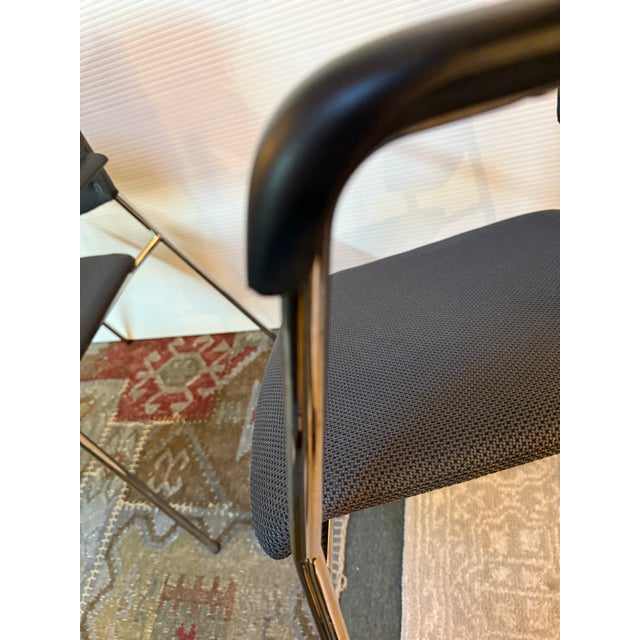 Black Hightower Modernist Stackable Arm Chairs, Set of Three For Sale - Image 8 of 12