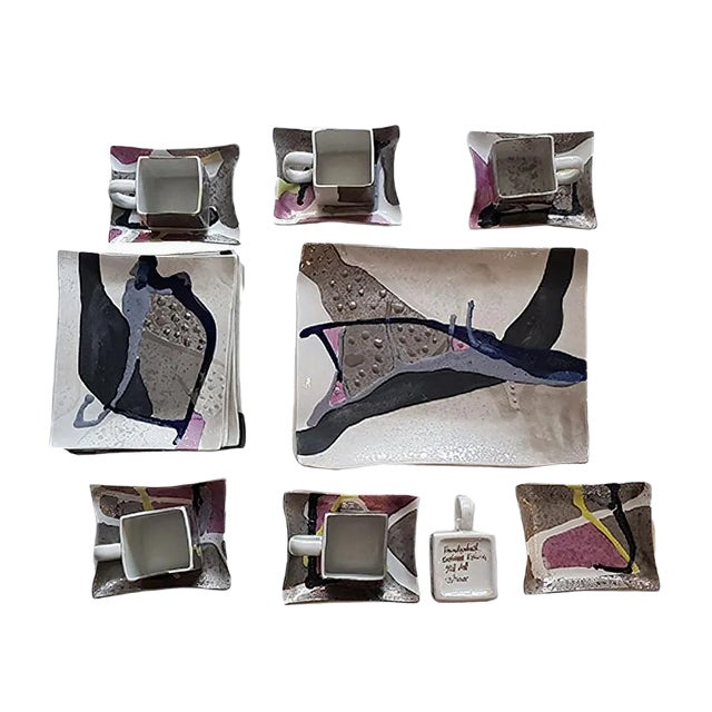 Handmade Porcelain Service Set from Stilart, 1980s, Set of 9 For Sale