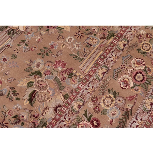 Shabby Chic Pak-Persian Taupe/Green Wool Rug - 9'2'' X 12'1'' For Sale In New York - Image 6 of 9