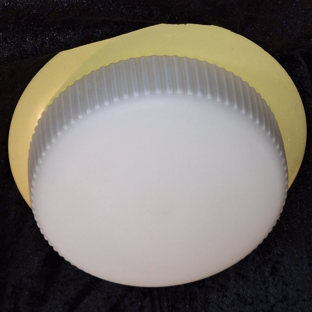 1960s Mid-Century Modern Ceiling Lamp with Yellow Metal Base by Bega, 1960s For Sale - Image 5 of 9