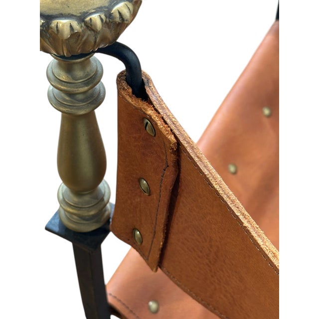 Pair of Italian Iron and Brass Savonarola Chairs, Circa 1920s For Sale In Atlanta - Image 6 of 10