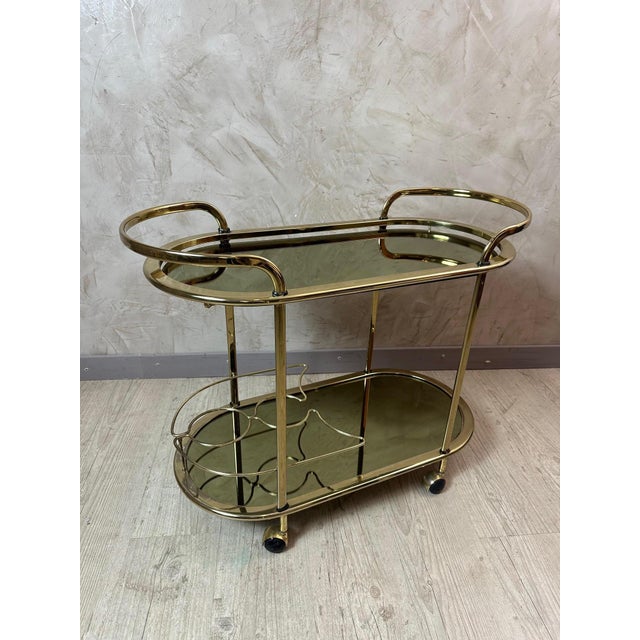 Brass Serving Cart, 1970 For Sale - Image 11 of 11